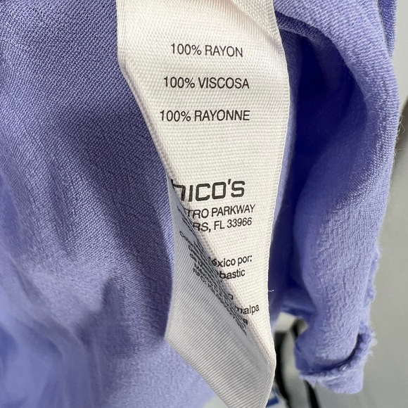 Chico’s L blue purple rayon popover top office lightweight business casual - Picture 8 of 10